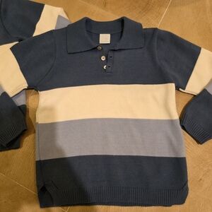 Artesania Granlei Striped Blue and Cream Sweater